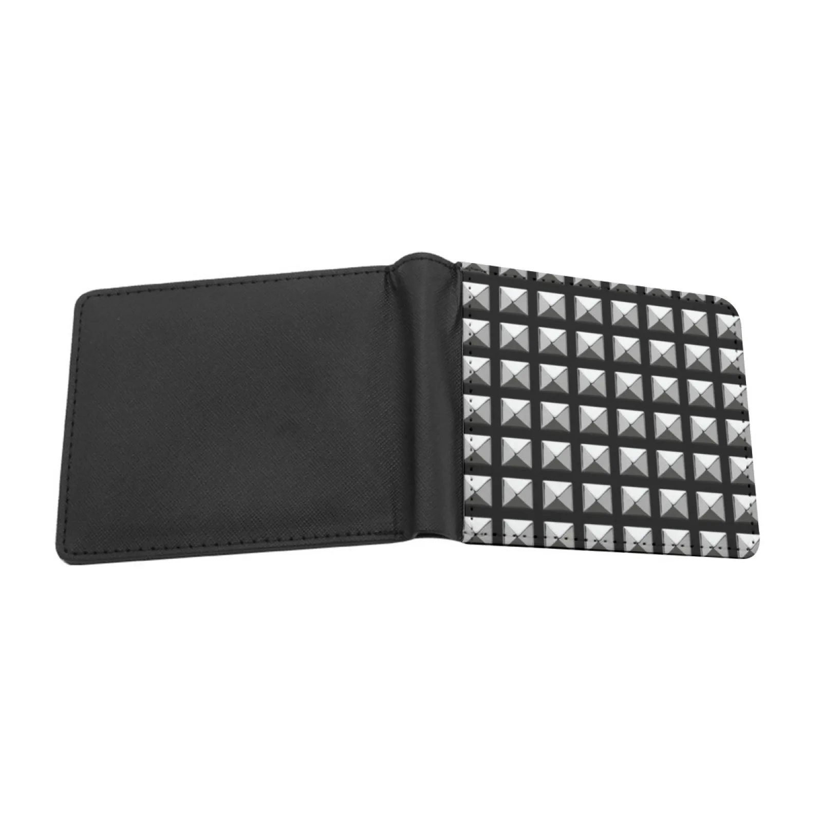 Pyramid Stud 2 Men Leather Wallet Credit Card/Id Holders Inserts Money Bag Male Short Purses Pyramid Stud Heavy Metal Thrash