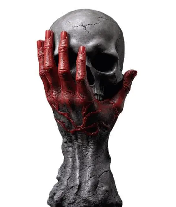 [Funny] Gothic Berserk Hand of God skull Resin Statue model Action Figure toys Home decorations Ornaments kids birthday gift