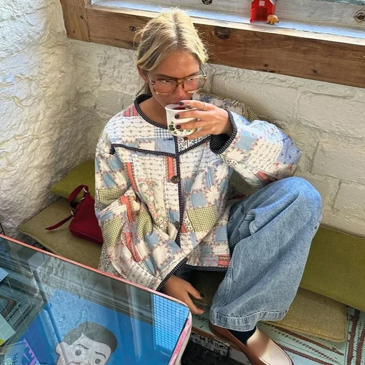 

Printed Edging Cotton Jacket Winter Clothes Woman Winter Coat Female Women Clothing Trend 2025 Ceket Outerwears Куртка Женская