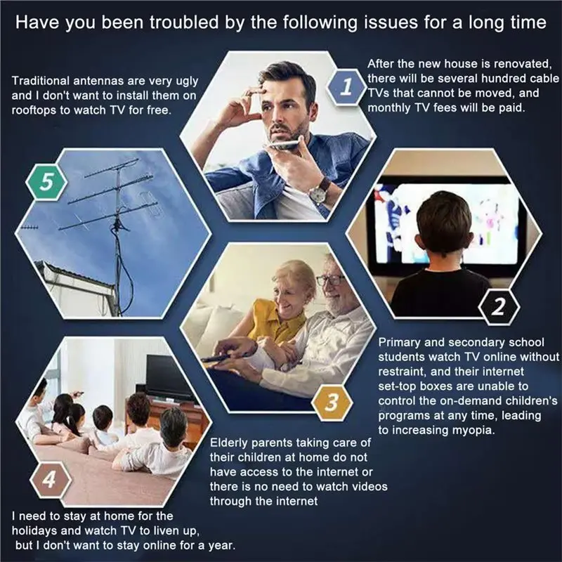 High-Gain Digital TV Antenna 4K Indoor DVB-T DTMB ISDB Designed For High-Definition Signal Reception