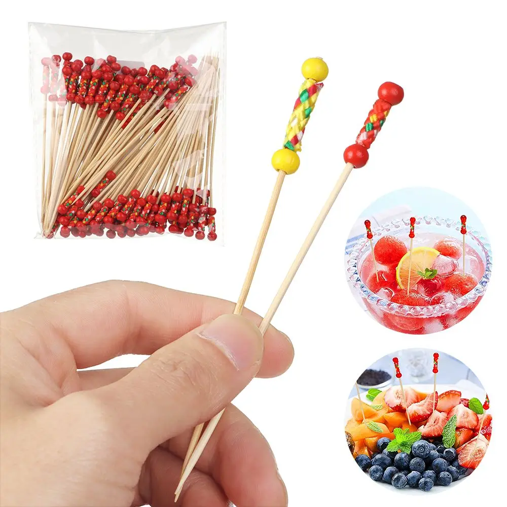 Skewer Salad Sandwich Toothpicks Cupcake Fruit Fork Bamboo Picks Food Fruit Cocktail Decor Handmade Toothpicks Fruit Sticks