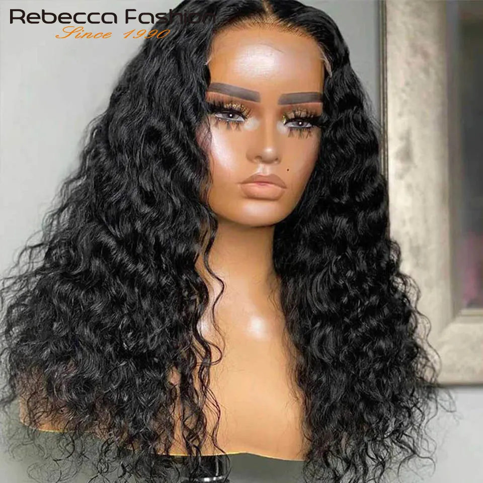 T Part Lace Wigs Human Hair Bob Brazilian Water Wave Wig 13x6X2 HD Lace Front Wig Glueless Preplucked Human Wigs Ready To Go