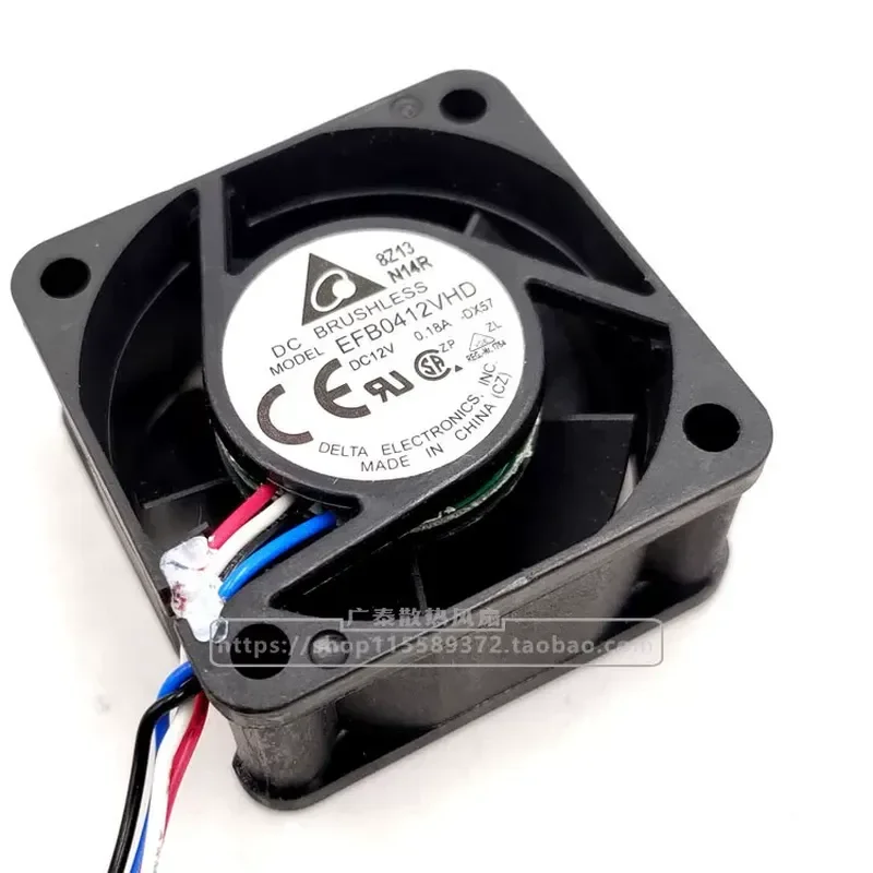 Delta EFB0412VHD DC12V 0.18A 4020 4-wire PWM Temperature Control Silent Fan for Computer Server Power Supply