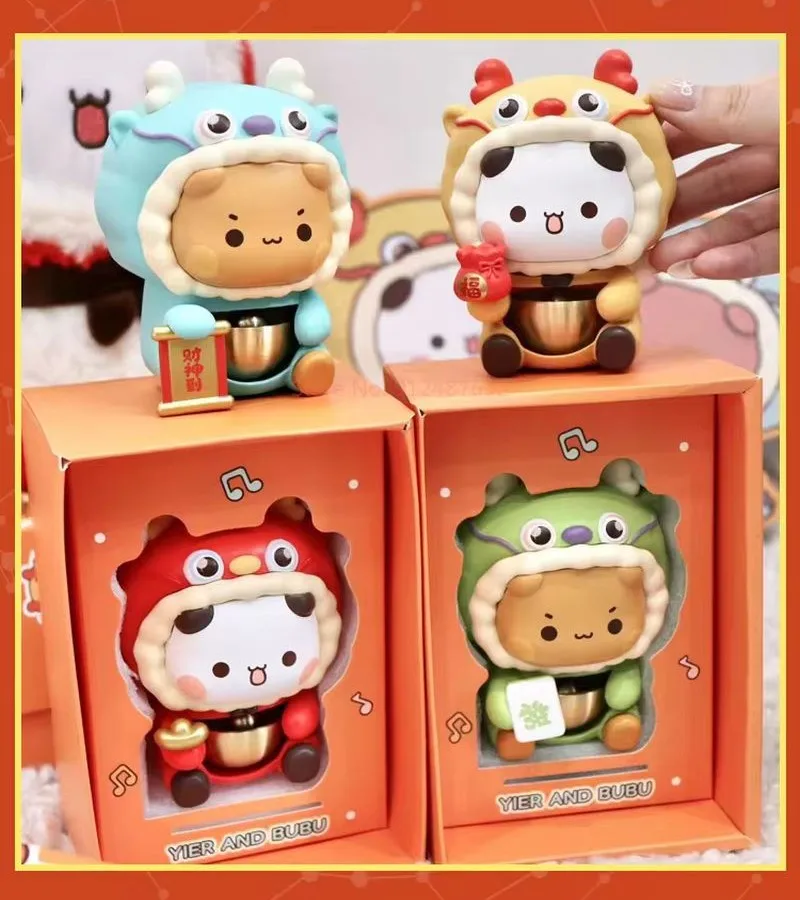 Cute Panda Bubu Mitao Cat Dopamine Brass Doorbell Kawaii Bubu And Yier Magnetic Attraction Doorbell Gifts Model Ornaments