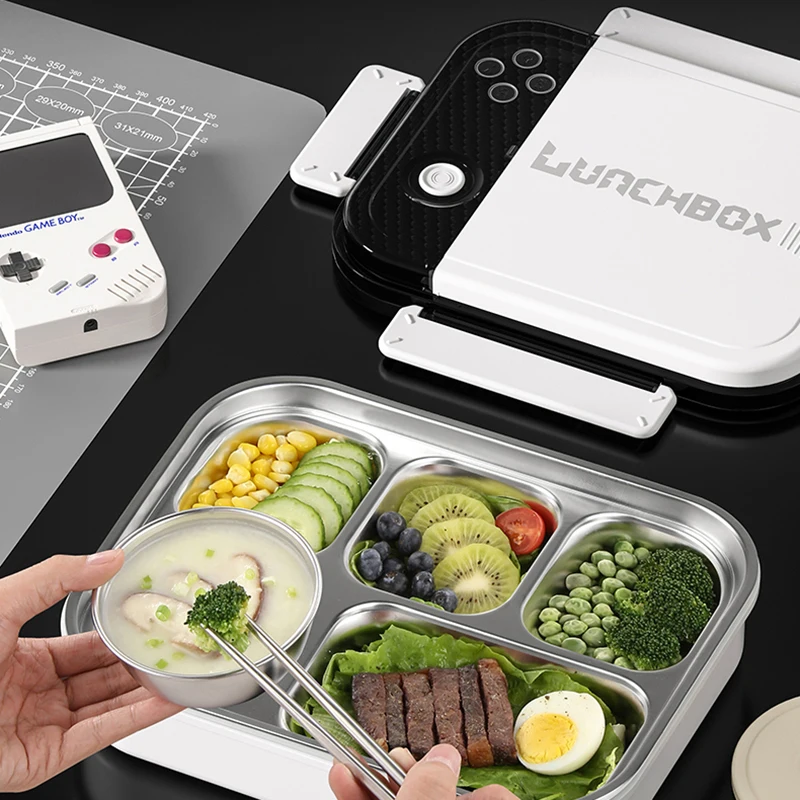 Game Machine Lunch Box Student Office Worker Bento Box Outdoor Picnic Fruit Food Container Light Salad Reducing Meal Lunch Bags