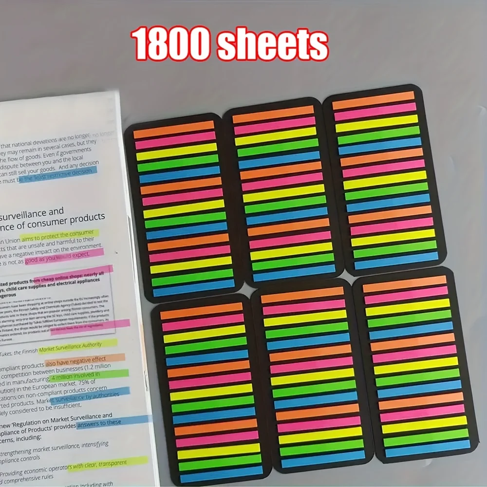900/1800 fogli Adesivi indice ultrasottili per leggere segni e messaggi per ufficio Le note adesive trasparenti in PET possono essere incollate