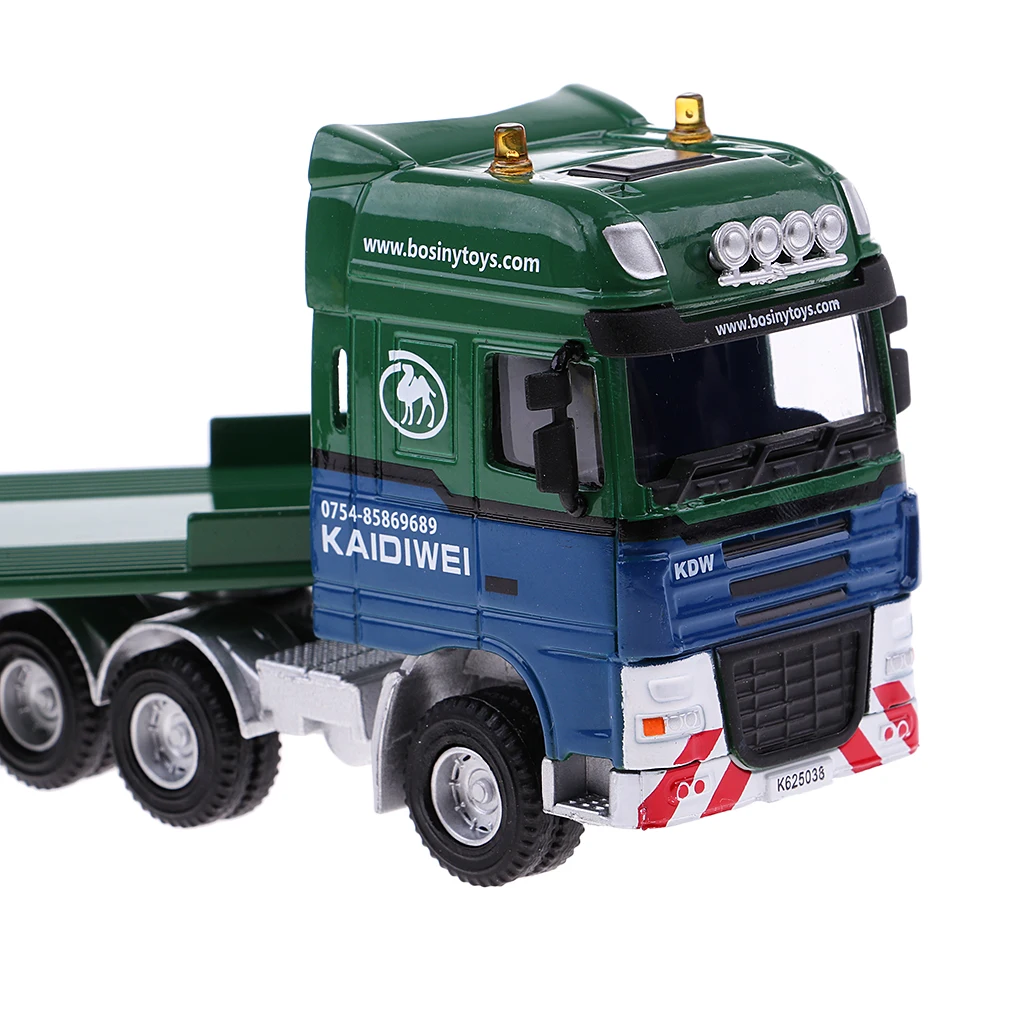 Mini Engeering Series Car Model Simulation Flatbed Trailer Alloy Excavator for Kids Playing and Scenery Layout