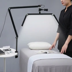 26inch Professional Eyelash Lamp 36W Foldable Half Moon Light Desktop Clamp Remote for Manicure Lash Eyebrow Tattoo Salon Use