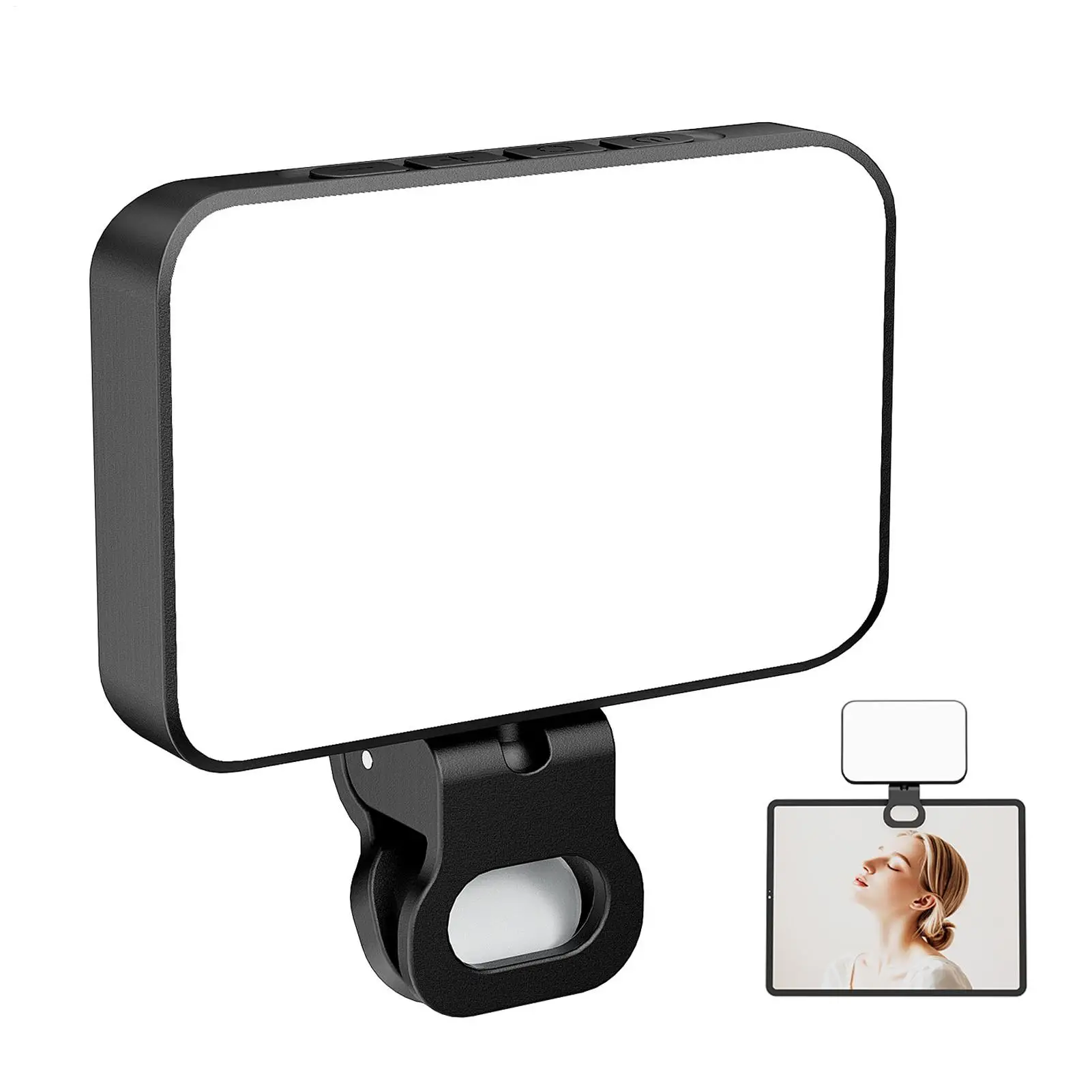 

Selfie Light For Phone 3-Modes Rotatable Clip Fill LED Lamp Rechargeable Phone Light For Live Streaming Outdoor Travel Makeup