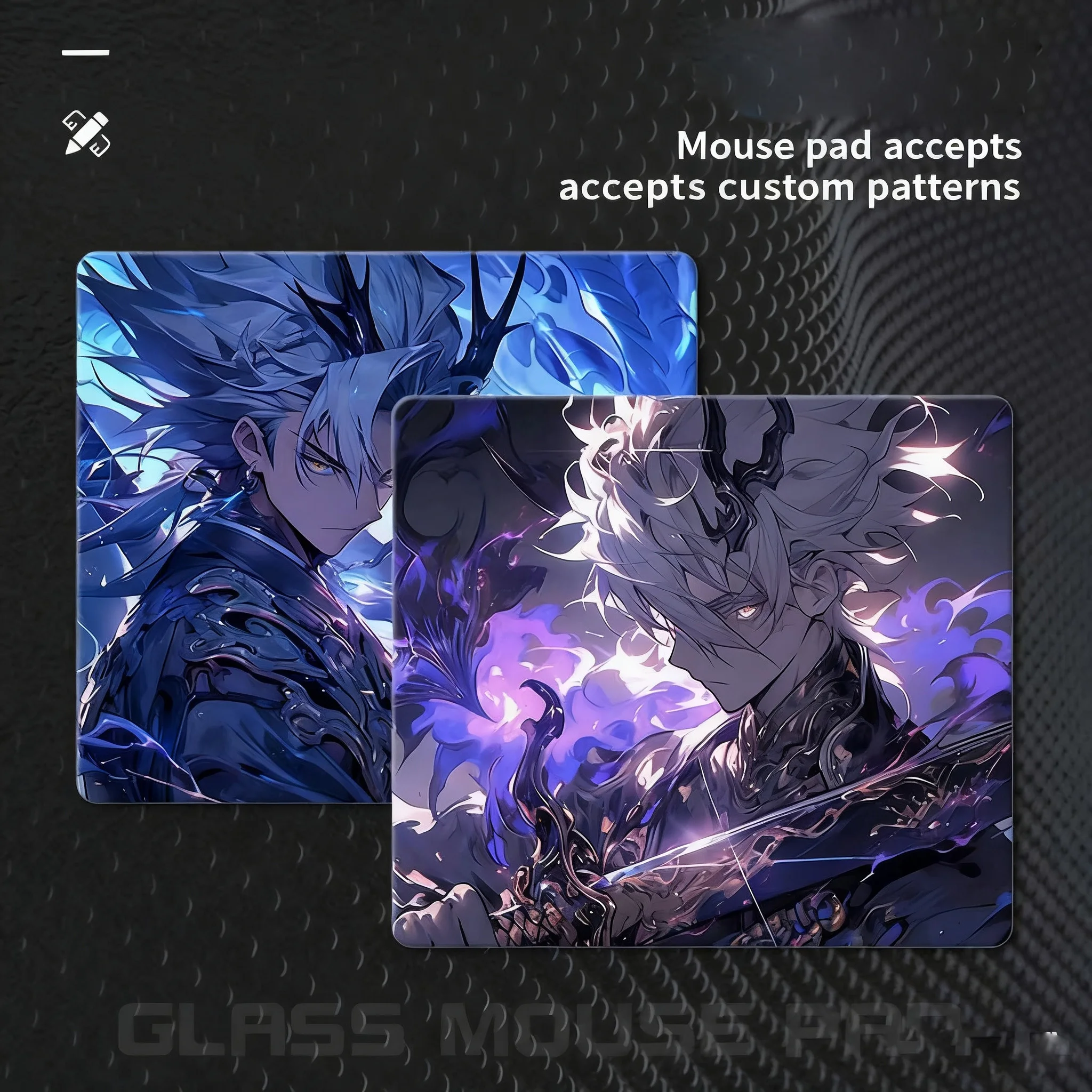

Trendy Cool Anime Leader Glass Gaming Mouse Pad Smooth Frosted Surface Desk Tempered GlassMouse E-Sports FPS Game Glass MousePad