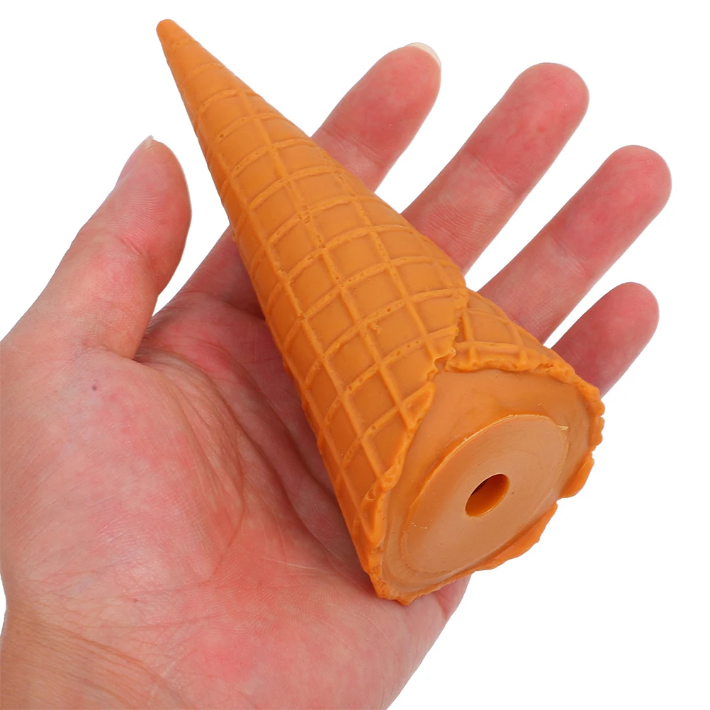 

3 Pcs Simulated Ice Cream Egg Tray Fake Cone Model Dessert for Children Pvc Dollhouse Display Models Food Table Decor