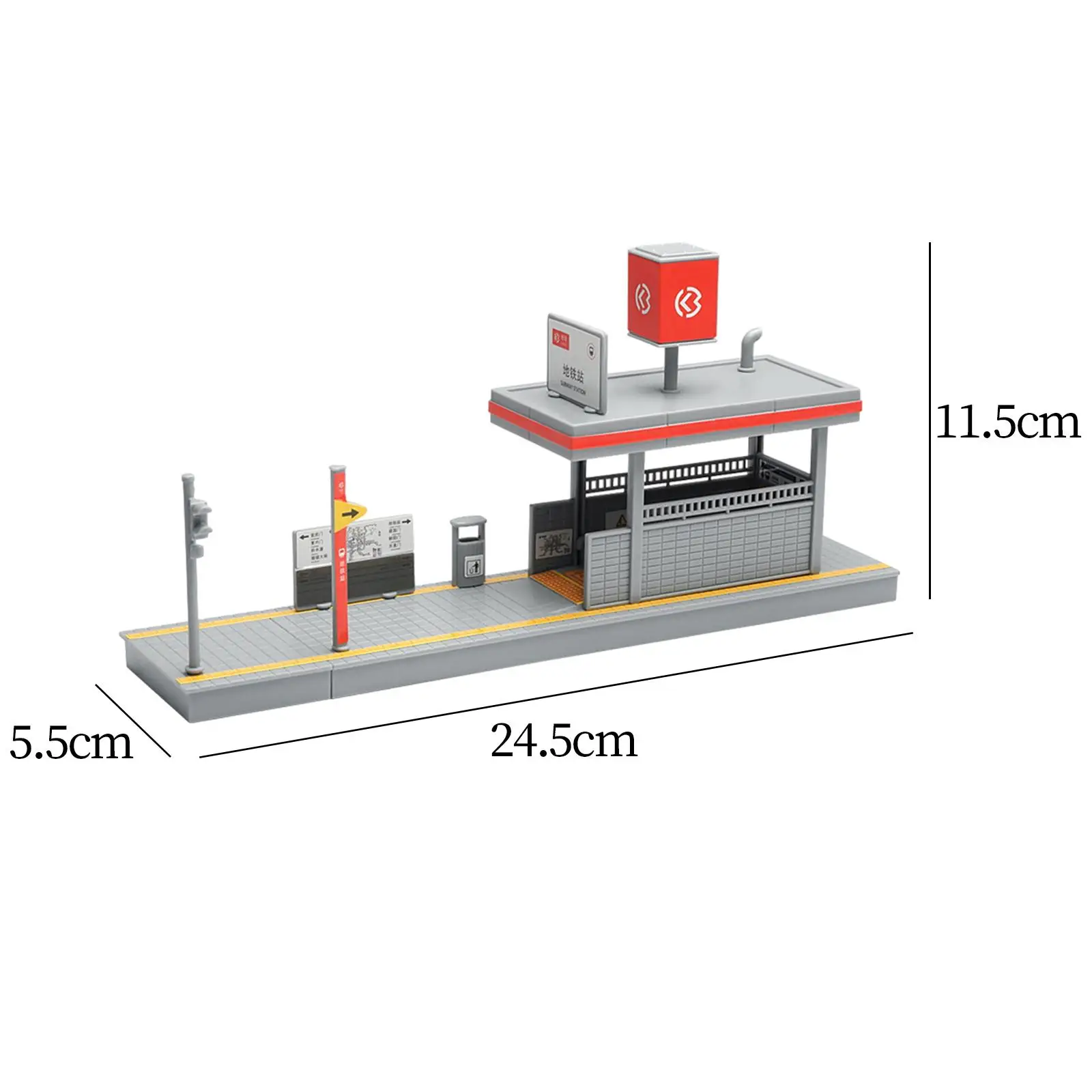 DIY 1/64 Metro Station Model Architecture Scene for Model Railway Diorama