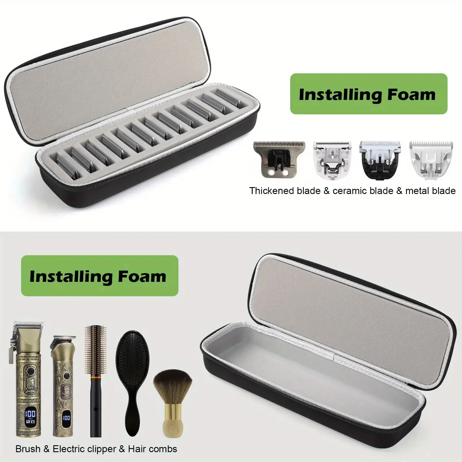 Zippered Hard Shell Desk Organizer Box, Portable Storage Holder for Small Accessories, Compact & Neat Desktop Container