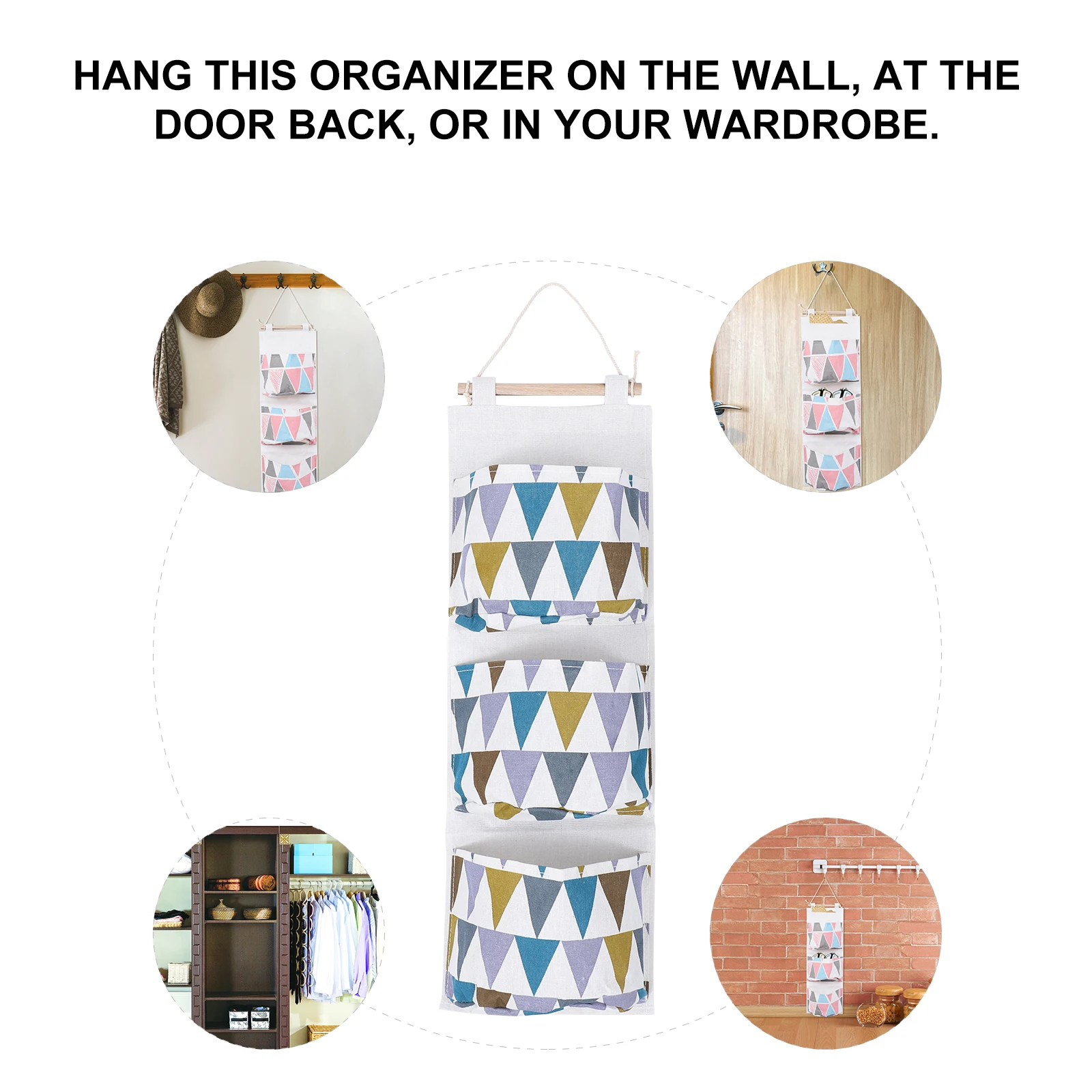 

Storage Bag Cotton and Linen Hanging Door Wall Organizer Bags for Bedroom Organizers