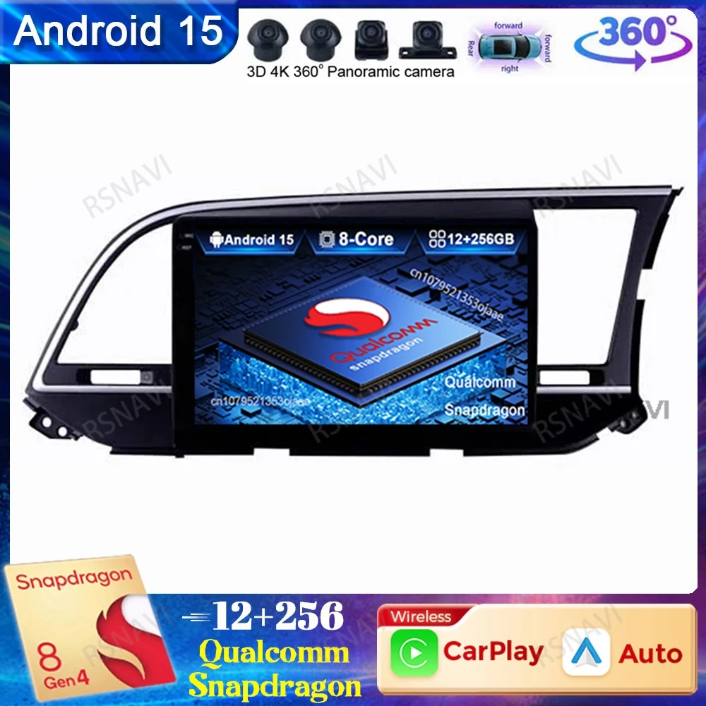 

Android 15 Car Radio For Hyundai Elantra Avante AD 2015 ~ 2021 QLED 5G WIFI DVD Qualcomm GPS Wireless Carplay Auto Autoradio DSP