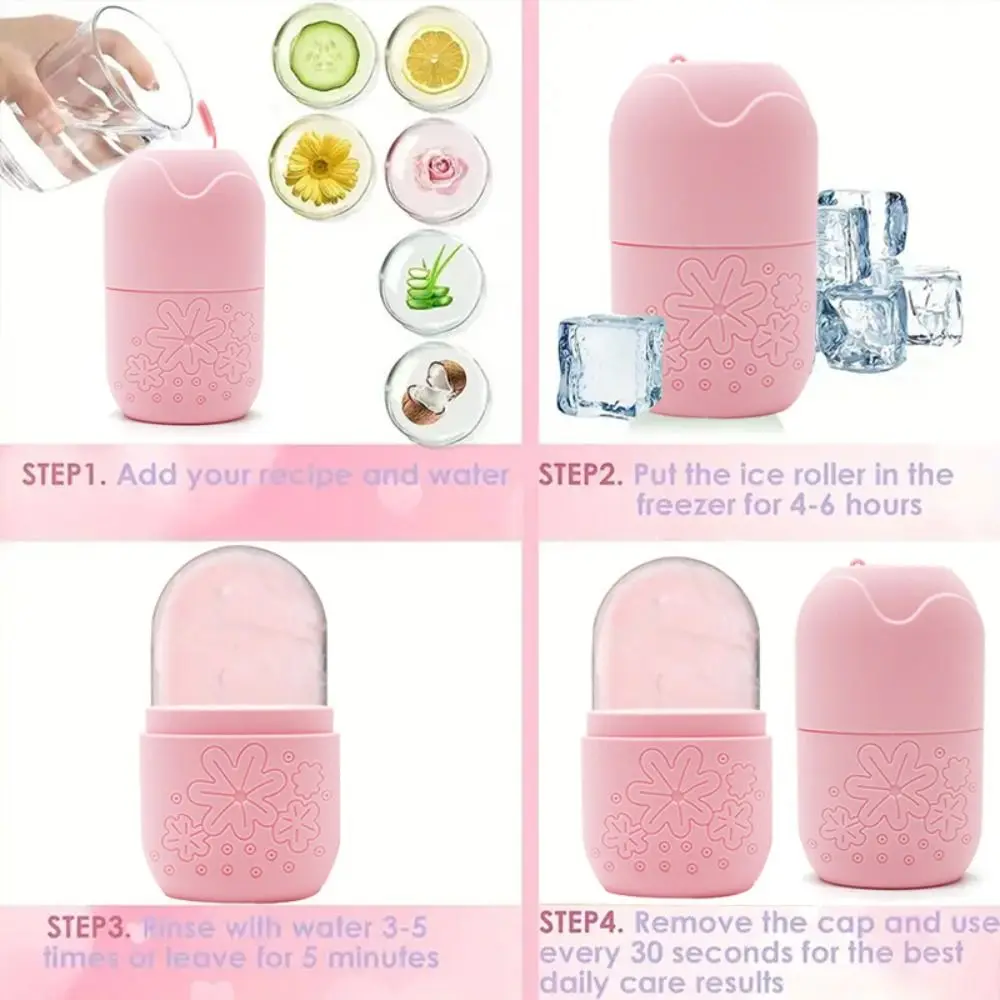 Rodillo de hielo de silicona mejorado para belleza facial, herramientas para el cuidado de la piel, masajeador Facial de estiramiento Facial, bandejas de cubitos de hielo reutilizables para ojos y cuello