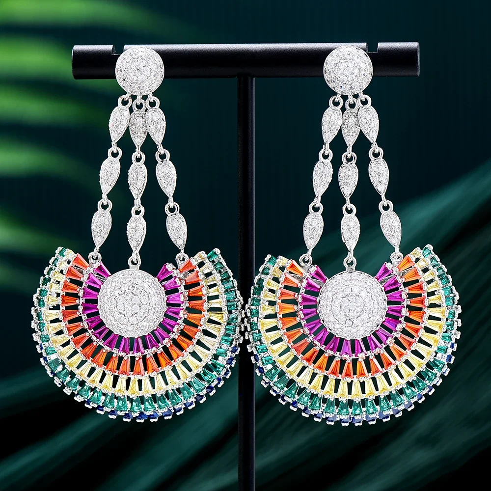 

Missvikki Fashion Luxury Crystal Romantic Big Earrings for Women Bridal Drop Dangling Earrings Party Wedding Jewelry Gifts