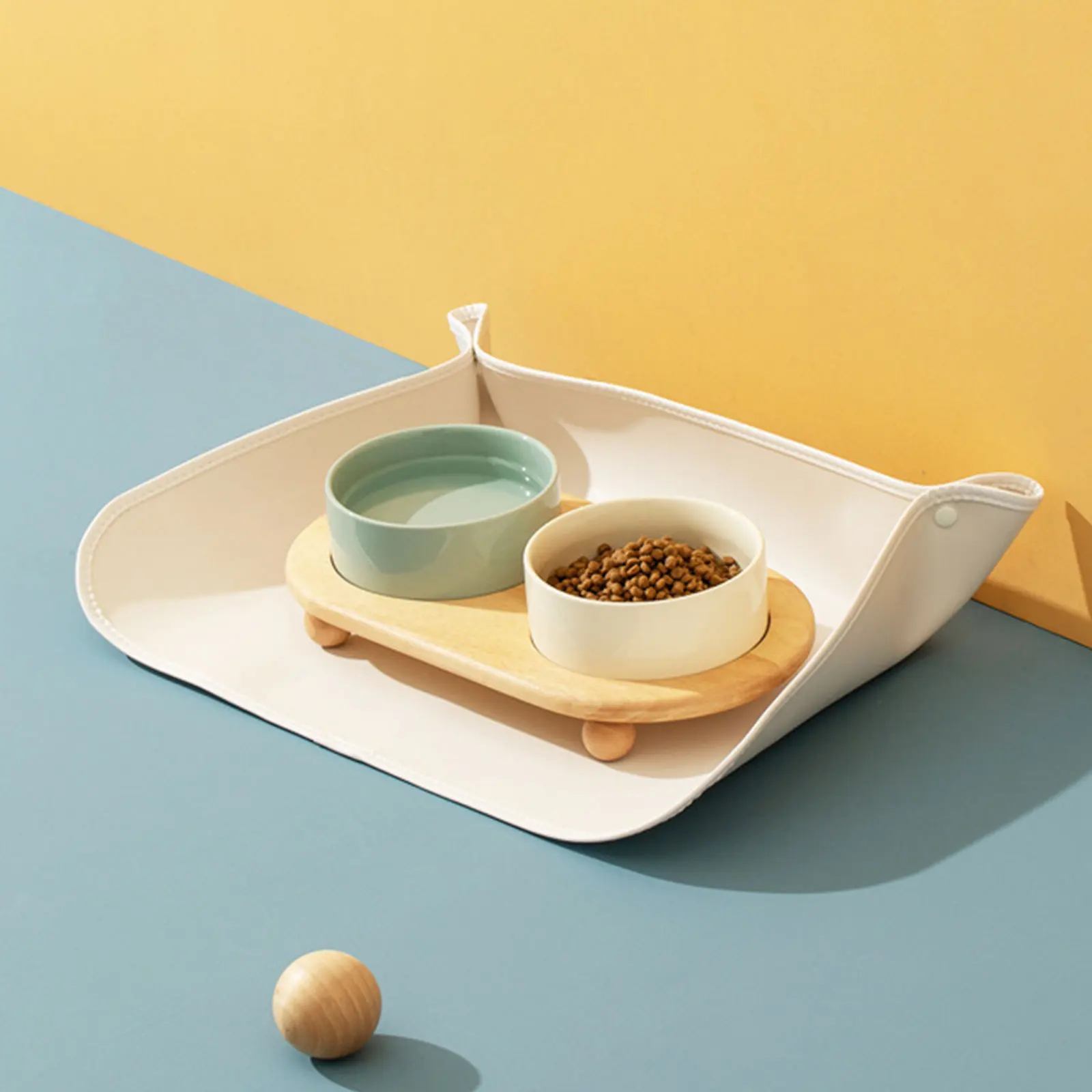 

Pet Placemat Feeding Accessory White Cat Bowl Mat PU Anti Spill Dog Cat Food Mat Reusable Durable Bite Resistant Thermal
