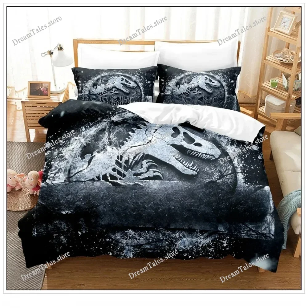 

Red Bedding Set Cartoon HomeTextiles for Kids BedSet Comforter Cover Bedroom Set Queen Dinosaur Microfibre Duvet Cover