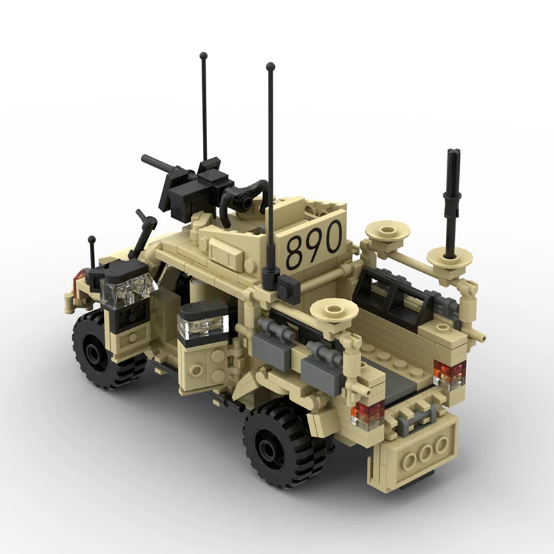 MOC WW2 Military Husky Tsv Armored Car Building Blocks British Soldiers Vehicle Army Figures Weapons Accessories Bricks Kid Toys