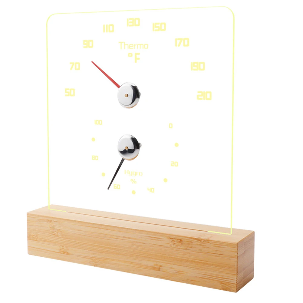 White Light Sauna Room Fahrenheit Thermometer Hygrometer Wall Mounted Heating Cooling Vents 20.5*4*22cm