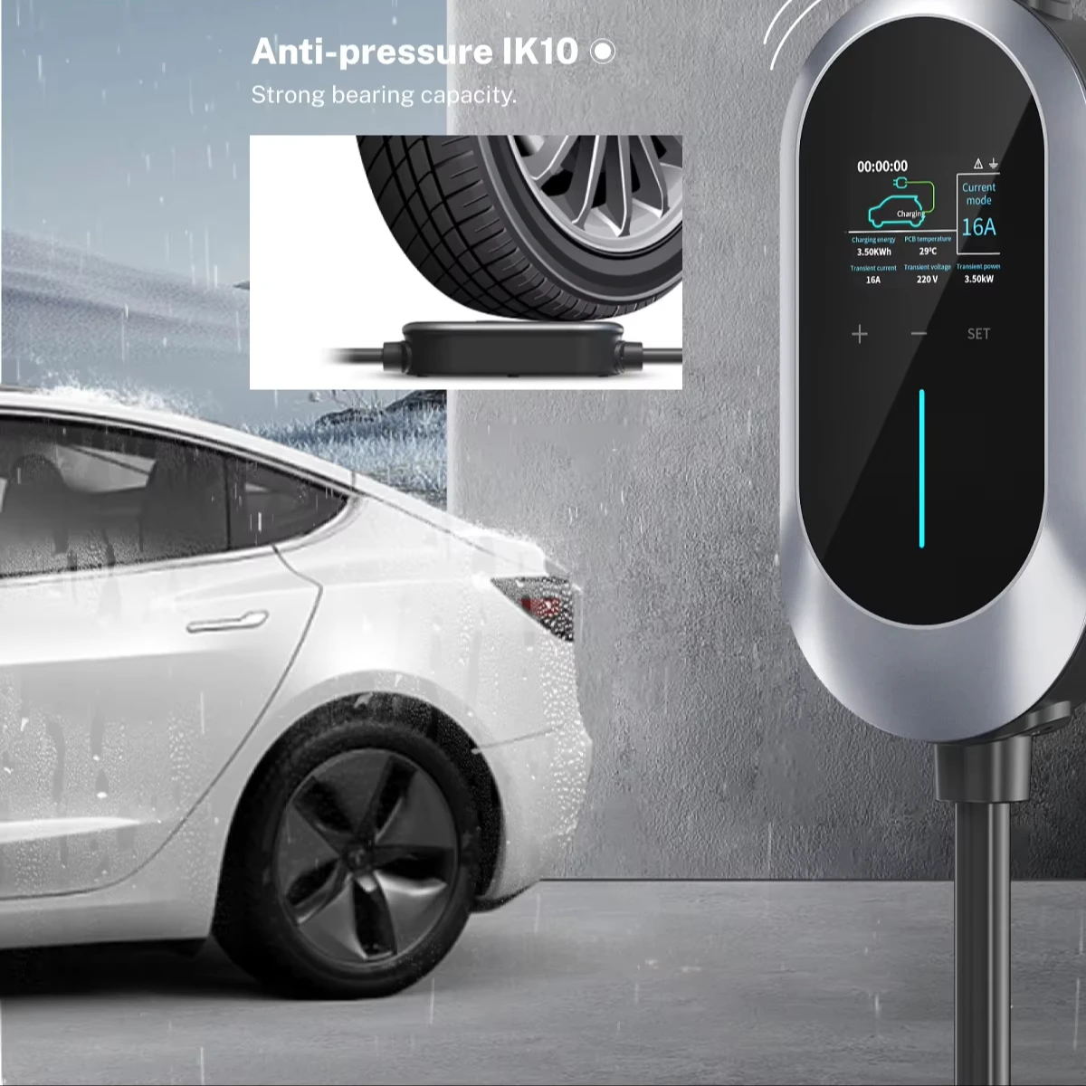 40A 230V 9.6kW New Energy Home Electric Vehicle AC Wallbox EV Charger Station IP65 Rated TUV CE Certified