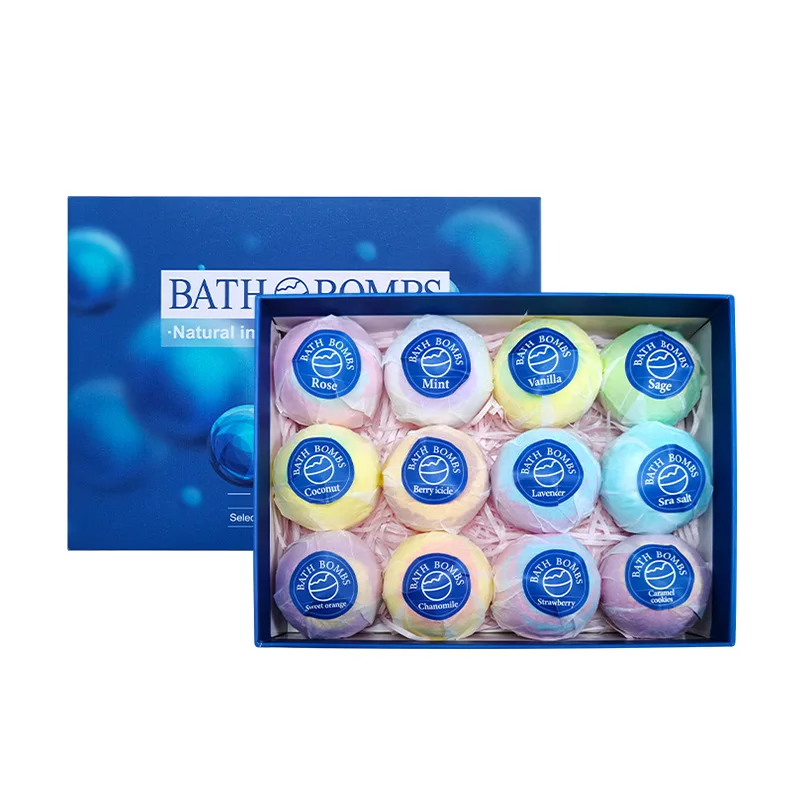 Herbal Plantsbath bombsBath Salt Explosion Bath Salt Ball Set Box Bubble Bath Essential Oil Bath Bomb