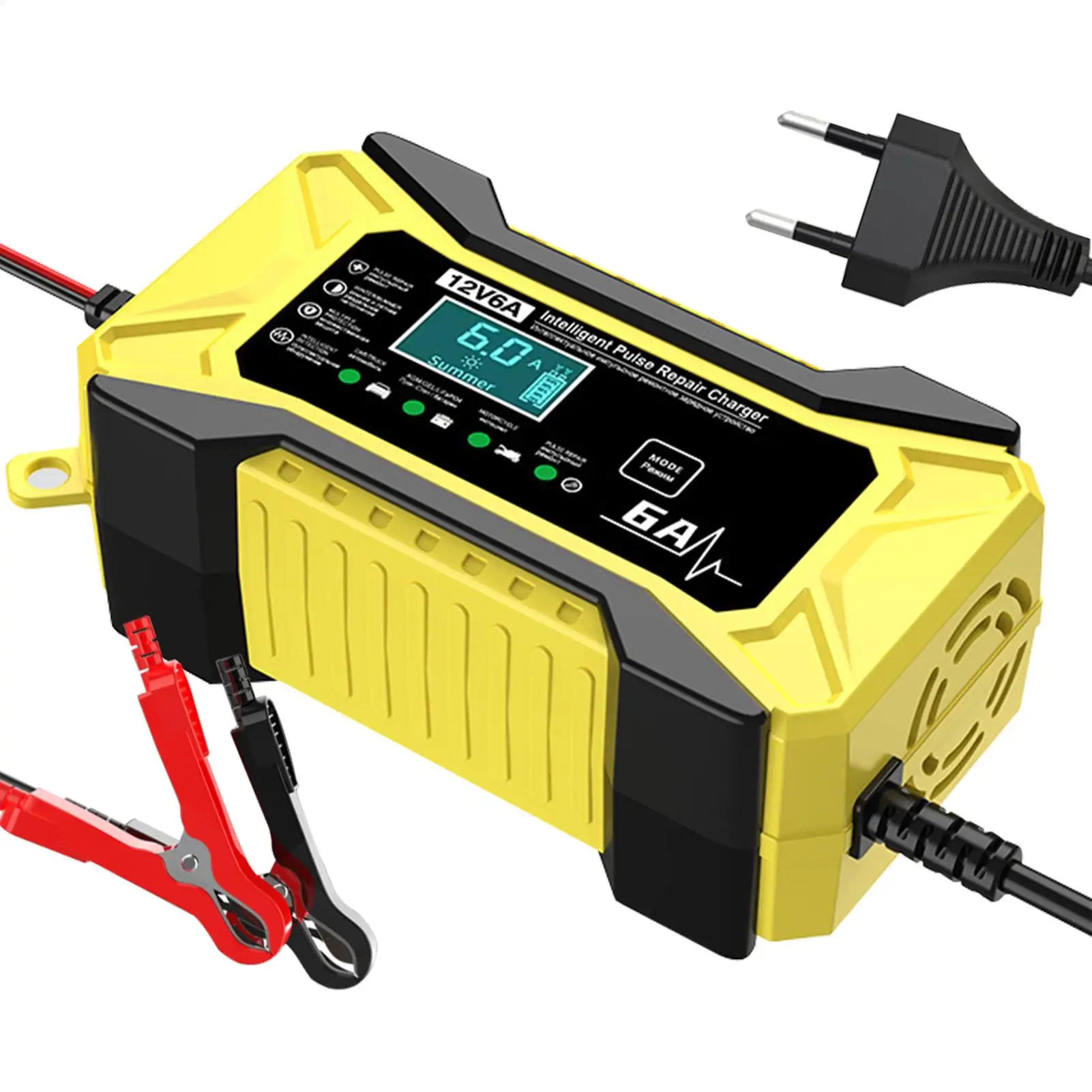 

Trickle Charger For Car Battery 12v Smart 12v Car Battery Charger Jump Starter Auto Electronics With LCD Display And Temperature