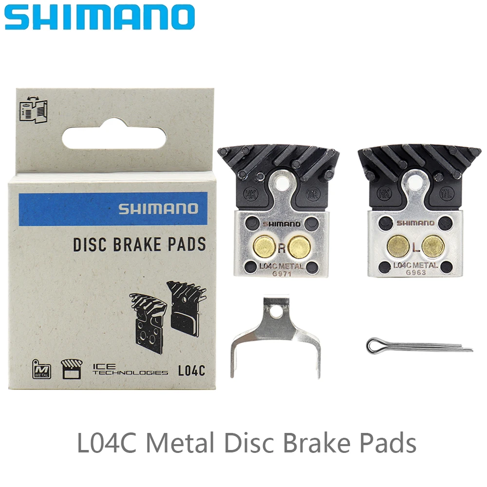 SHIMANO L04C Disc Brake Pads with Fin For Deore XT SLX M8100 M7100 R8050 R7100 For MTB Road Bike Parts