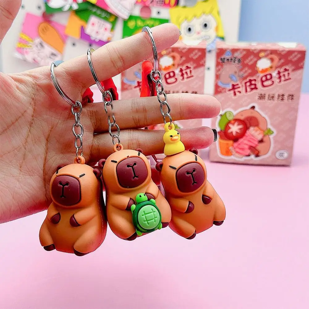 PVC Piccabala Blind Box New Keychain Car Animal Pendant Capybara Keychain Bag Accessories Anime Figures Keychains Pendant