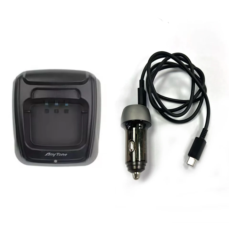 Batterie Ladegerät für Anytone AT-D878UV AT-D878 Plus AT-D868UV Tragbare Radio Desktop Ladegerät und Netzteil oder 12V Auto Ladegerät