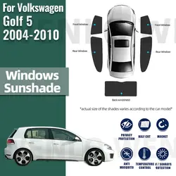 폭스바겐 VW 골프 5 MK5 2004-2010 골프 5 용 자동차 커튼 창문 차양 커버, 마그네틱 선 쉐이드 바이저, 태양광 자동차 액세서리