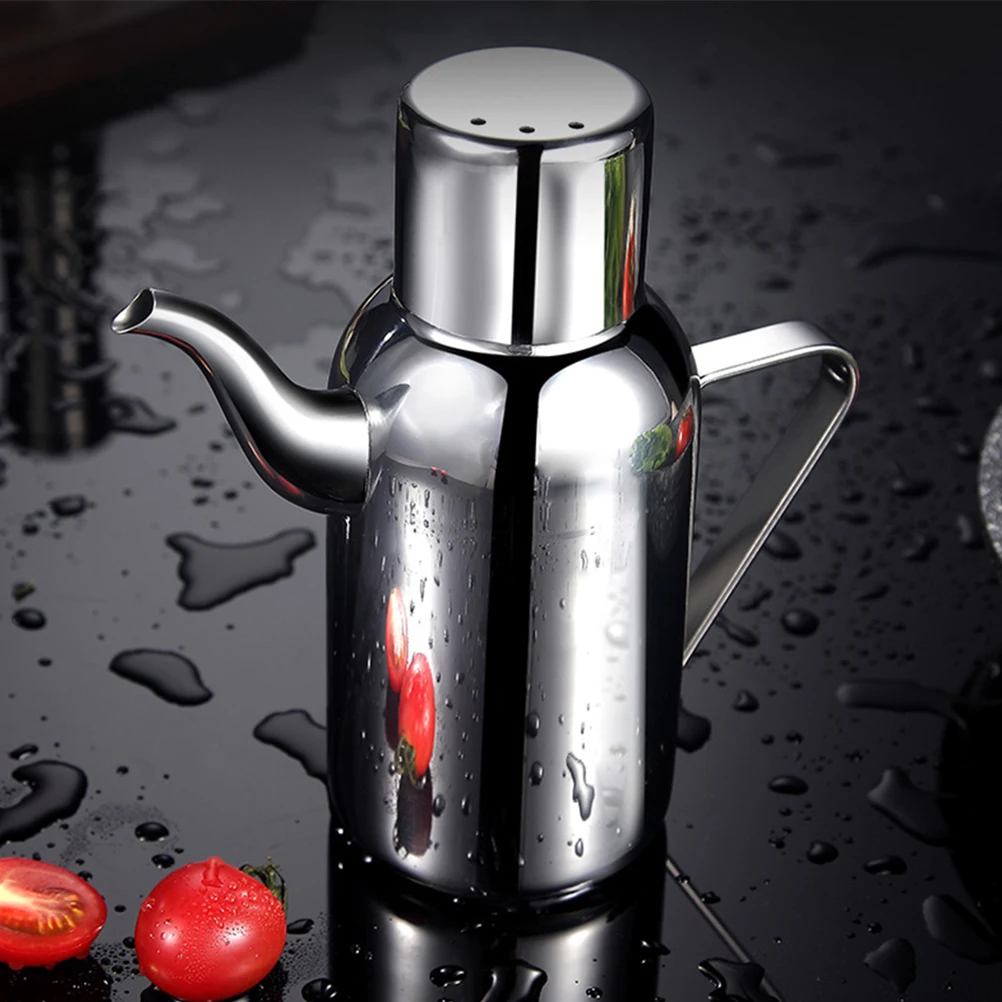 

Stainless Steel Oil Dispenser Bottle Large Capacity Vinegar Container Kitchen Supply Portable Sauce Bottle Handle