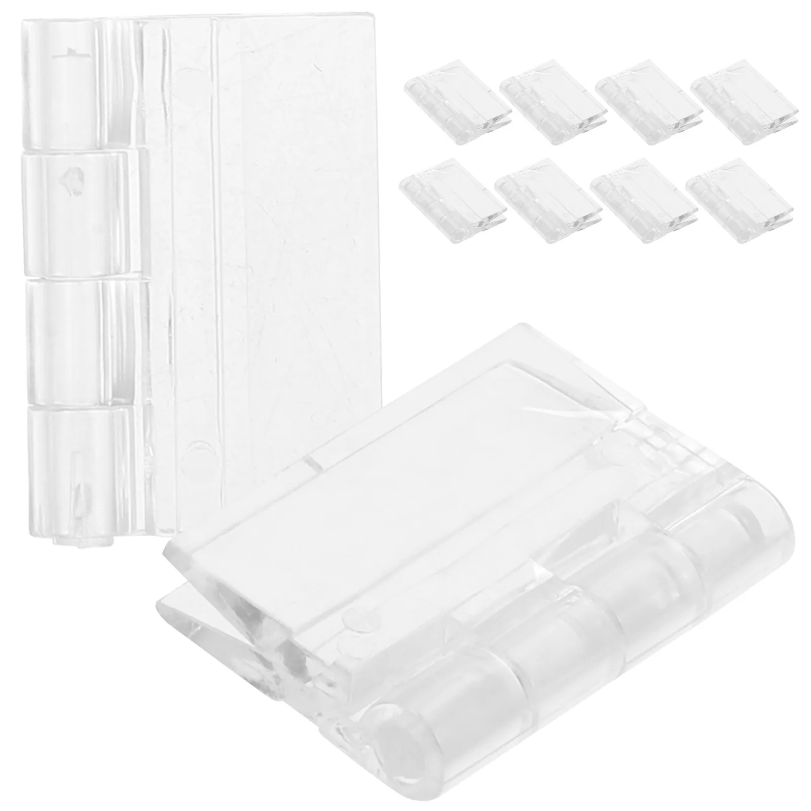 10Pcs Acrylic Hinges Transparent for Cabinet Door Drawer Box Wood Glass Mini Hinge Folding Continuous Small Hinges