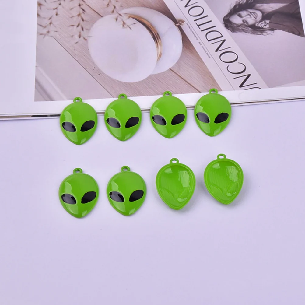 

10Pcs Alien Shaped Charms UFO Jewelry Making Materials Alloy Earrings Necklace Pendant Halloween Accessories beach