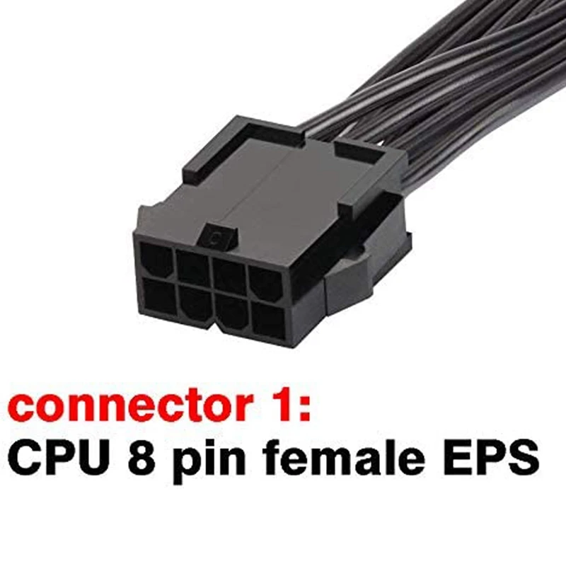 EPS 8 พินสายไฟต่อ ATX CPU 8 พินหญิงถึง 8 (4 + 4) พินชาย EPS-12V สายสําหรับเมนบอร์ด, 80 ซม.