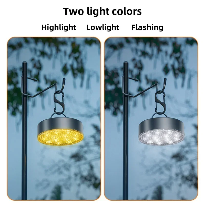 Outdoor LED Solar Lamp Rechargeable USB Portable Hanging Lamp Home Emergency Hiking Tent Multi-function Lighting Camping Lights