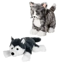 YIJA LILLEPLUTT Cat LIVLIG Dog Puppy SIBERIAN HUSKY Family Pet Plush Toy Stuffed Doll Cartoon Animal Bedtime Story Boy Girl Gift