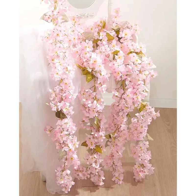 

Flower Garland, Artificial Hydrangea Vine Flowers, Hanging Fake Hydrangeas Vine for Room Anniversary Wedding Birthday Christmas