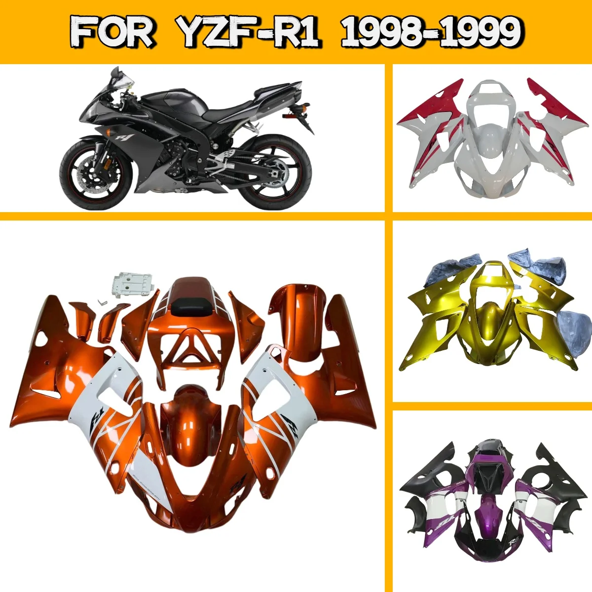 

ABS Fairings 1998 1999 YZFR1 Hot Style Motorcycle Fairing Kit Unique Design for 98 99 Yamaha YZF R1