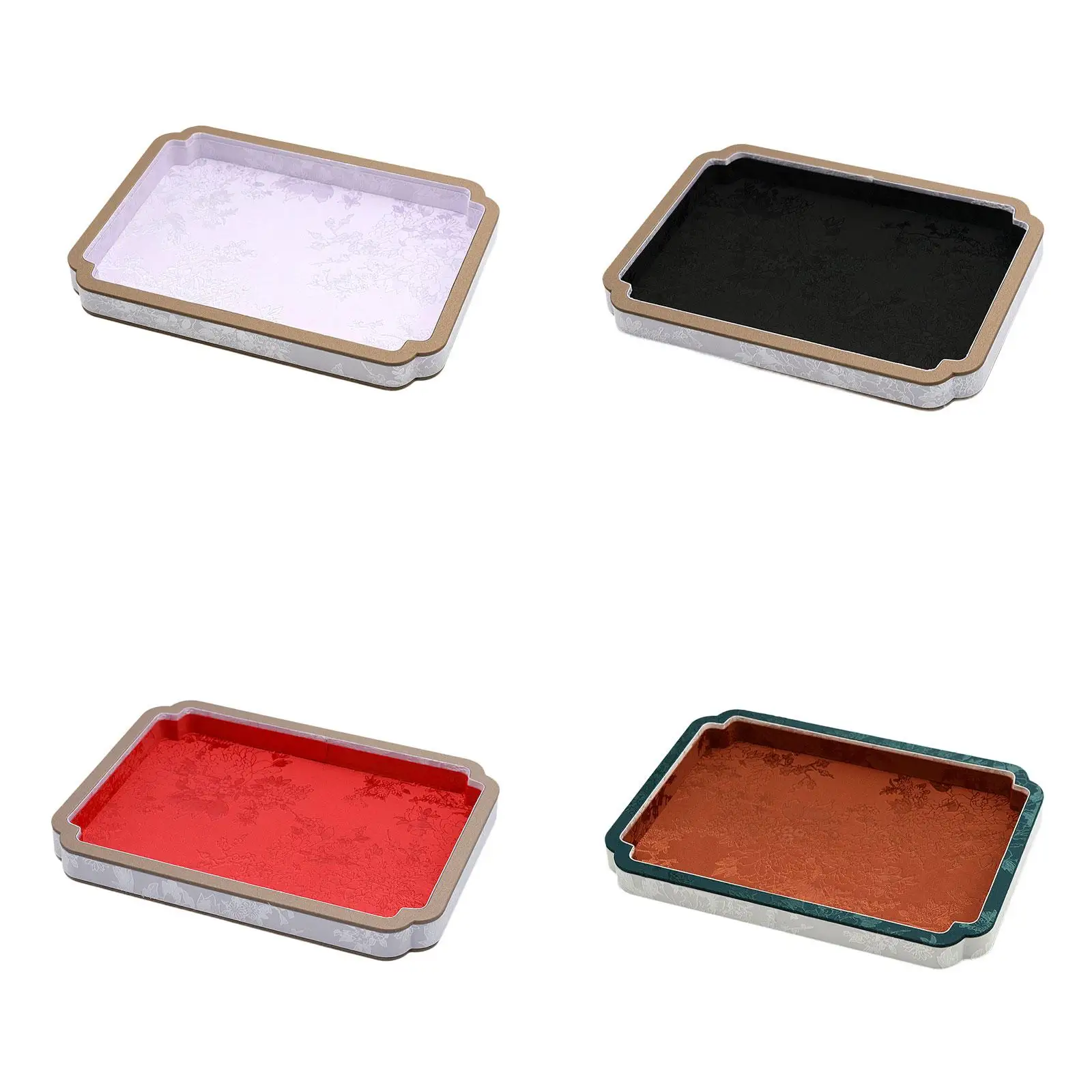 

Wooden Velvet Jewelry Tray Decorative Storage Vintage Bangle Tray Trinket Dish