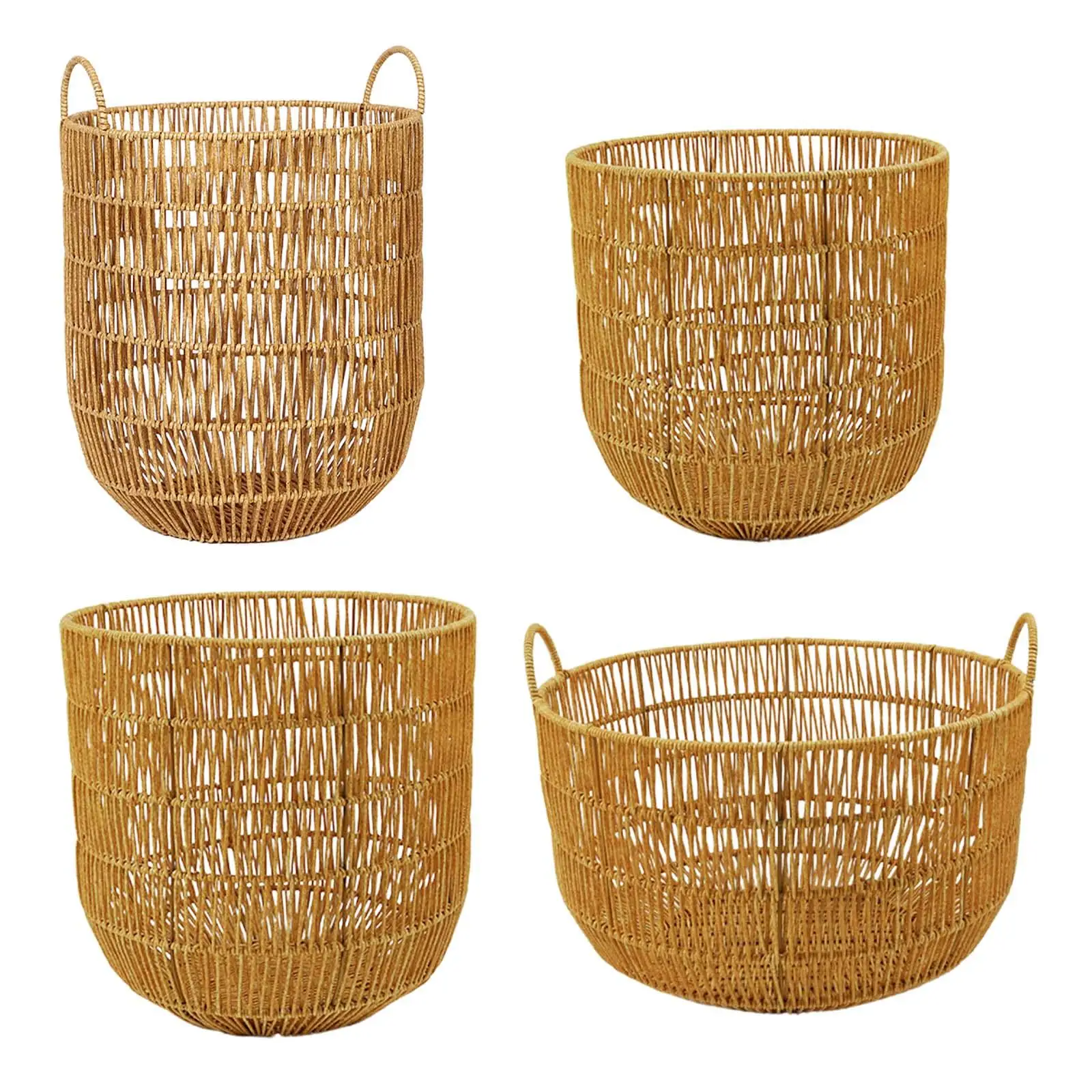 Laundry Basket Bins Toys Bin Clothes Storage Hamper with Handle Wicker Baskets for Home Bathroom Laundry Room Nursery Pillows