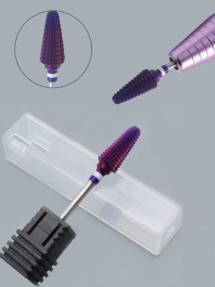 5 in 1 Nail Drill Bits, 3/32'' Carbide Safety Bits, Fast Remove Cuticle Acrylic Gel Polishing Manicure Pedicure Tools