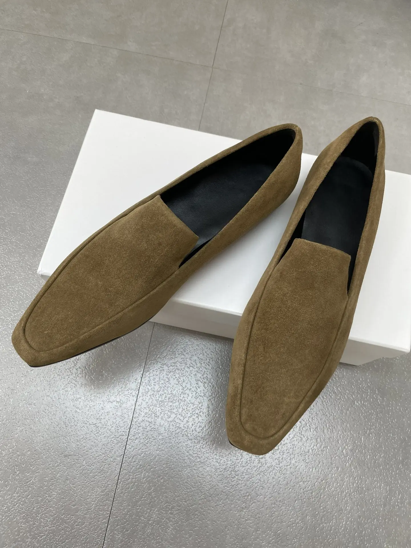 Soft Loafers For Women In Suede Leather High Quality Flat Shoes Woman 2024 Trend