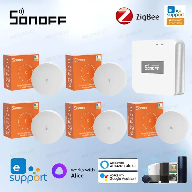 SONOFF Zigbee SNZB-02P Temperature And Humidity Sensor Smart Home Thermometer Detector Work with Alexa Google Home ZB Bridge Pro