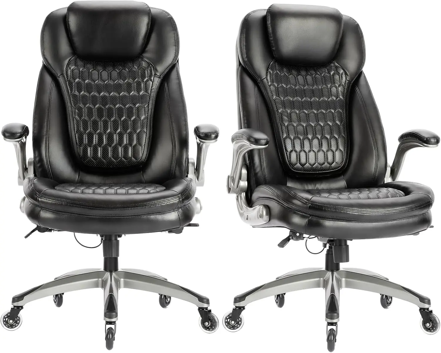 Executive Office Chair-Ergonomic Computer Desk Chair High Back Leather Chair Swivel Home Office Chair with Upgraded Casters