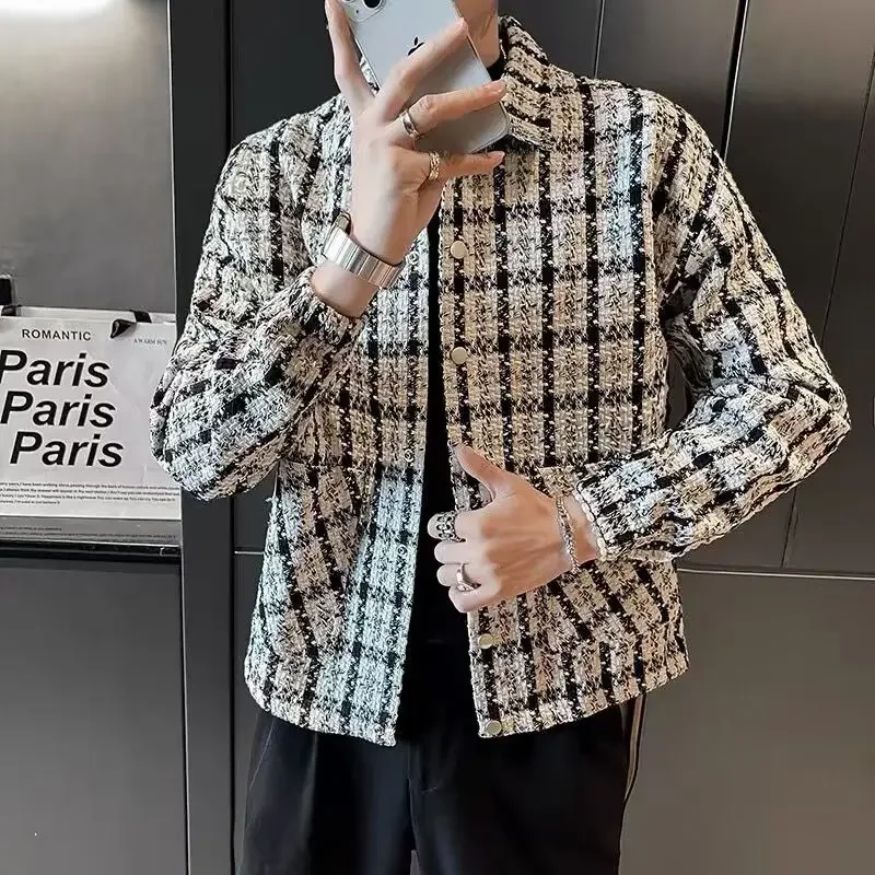 Мужское клетчатое пальто, зимняя распродажа куртки для мужчин, белая роскошная дизайнерская дешевая распродажа, одежда высокого качества, мода 2025 года, эстетика Y2k