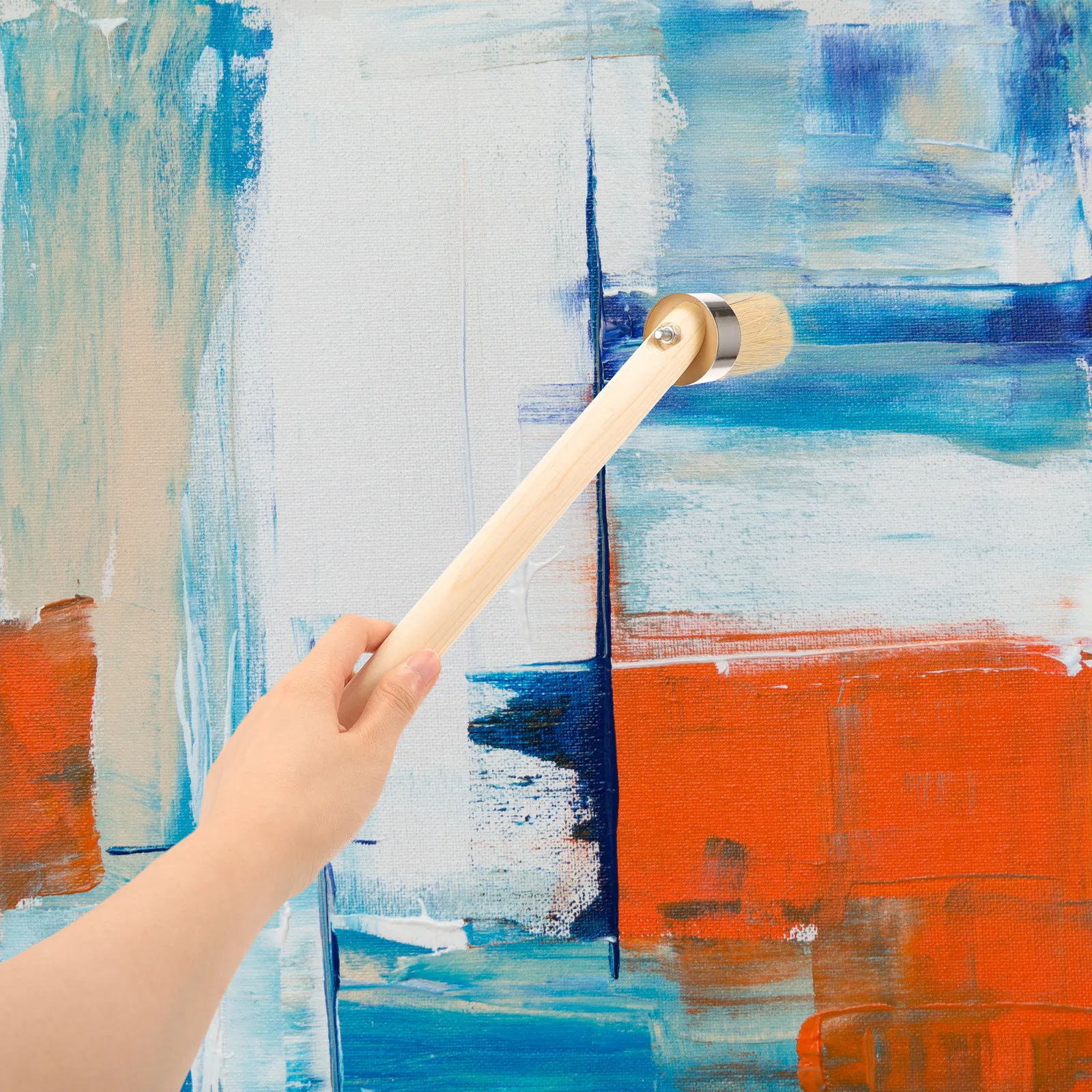 

Кисть для рисования с деревянной ручкой, из свиной щетины, маленькая круглая, легкая, для акрила, масла и акварели