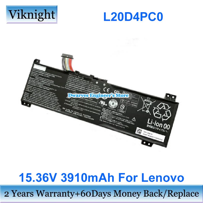 

Original 15.36V 3910mAh 60Wh Laptop Battery L20D4PC0 L20M4PC0 For Lenovo IdeaPad Gaming 3-15ACH6 Legion 5-15ACH6H 82JU000FGE