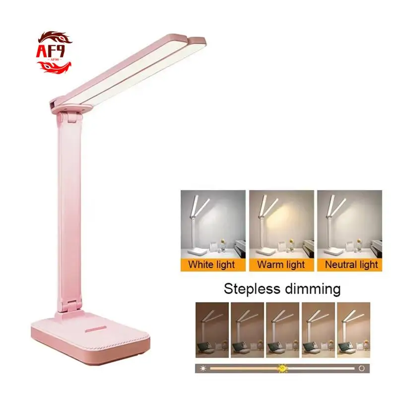 Lampada da scrivania AF90-LED Lampada da scrivania pieghevole con protezione per gli occhi ricaricabile tramite USB a 3 livelli dimmerabile